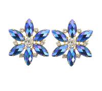 iplusmile Hebillas De Zapatos De Cristal y Flor Brillante, Clip Desmontable Para Mujer, Adornos Elegantes, Color Azul Oscuro Ab, Tamaño 3x3 Cm, Accesorios Para Eventos y Boda