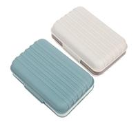 iplusmile Jabonera de Viaje Portátil con Tapa 2 Unidades en Colores Blanco y Azul Mate Estuche Compacto y Ligero de Plástico con Sistema de Drenaje para Uso en Ducha y Almacenamiento