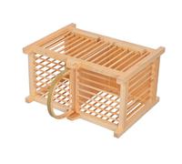 iplusmile Jaula de Madera para Pequeños Animales con Asa Habitat Seguro y Portátil para Grillos Reptiles y Hámsters Caja de Transporte y Anidación para Mascotas Pequeñas