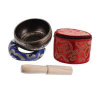 iplusmile Juego de Cuencos de Cobre con Mazo de Madera, Cojín y Caja de Almacenamiento para Meditación y Sanación con Sonido Claro y Relajante