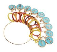 iplusmile Juego de Marcadores de Crochet Numerados 0-9 con Dijes de Aleación y Acabado en Gota de Aceite Color Azul Imperdibles con Forma de Orejas de Gato Accesorios para Contar