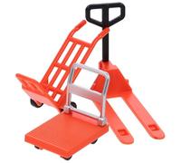 iplusmile Juego de Mini Carretilla Elevadora en Miniatura Plataforma Elevadora y Polea Manual de Plástico Seguro en Color Naranja Set Pequeño de Juguetes de Construcción para Adecuado