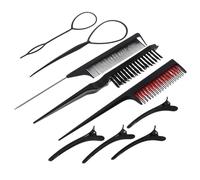 iplusmile Juego De Peines Cabello Profesional Negro 9 Piezas Peine Doméstico Desenredante Kit De Peluquería Para Hombres y Uso Hogar