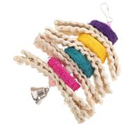 iplusmile Juguete para Pájaros Colgante Colorido Juguete Masticable para 100% Madera Natural Tamaño Pequeño para Jaula Adecuado para Periquitos y Aves De Compañía