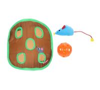 iplusmile Juguete Túnel para Gatos Nueve Agujeros y Diseño de Ratón, Interactivo Tela Marrón, Adecuado para Juego y Exploración de Mascotas Pequeñas