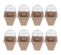 iplusmile Kit de 10 Macetas Biodegradables con Tapa Ventilada de Pulpa de Papel para Iniciador de Plántulas Material Pet y Diseño Transpirable en Ambiente Doméstico