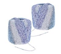 iplusmile Kit de 2 Hilos de Crochet de Algodón Mercerizado Segmentado 44 Días Azul 130 M para Manualidades Amigurumi Suéteres y Mantas Hilo Suave para Tejer a Mano Resistente a