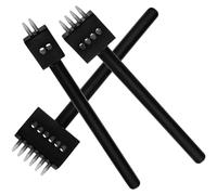 iplusmile Kit de 3 Punzones de Metal Negro para Coser Cuero, Herramientas Compactas para Trabajo y Corte de Cuero en Manualidades