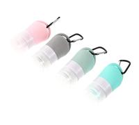 iplusmile Kit de 4 Botellas de Silicona de 38 Ml para Maquillaje y Loción, Dispensadores Portátiles Antigoteo Agujero para Colgar, Perfectos para Viaje, Camping y Uso Cosmético Diario