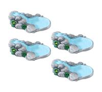 iplusmile Kit de 4 Piezas de Micro Paisaje en Resina Estanque Vintage para Decoración de Jardines y Escritorios, Diseño Tranquilo y Estilo Retro para Ambientes al Aire Libre