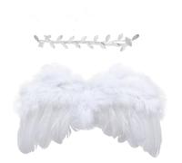 iplusmile Kit de Alas de Ángel con Diadema de Hojas Plateadas para Recién Nacido Accesorios para Fotos de Bebés Decoración Fotográfica Segura y Práctica para Sesión de Estudio
