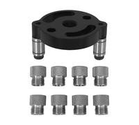 iplusmile Kit de Posicionador para Perforación de Carpintería con Plantilla Autocentrante Aleación de Aluminio 8 Casquillos de Acero Inoxidable Guía de Broca Precisa para Agujeros Rectos
