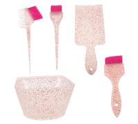 iplusmile Kit de Teñido Profesional con Cuenco y Pincel para Mechas Diseño Antidesbordamiento y Tablero Resaltador para Uso Salón y Hogar Color Rosa Transparente Mate