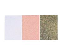 iplusmile Lámina de Tela de Cuero Pu Purpurina Brillante Color Aleatorio 3 Piezas, Tejido Fácil de Cortar y Coser a Mano para Manualidades Adecuado para Hacer Bolsas