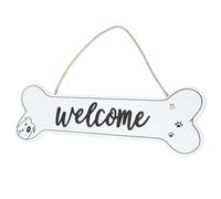 iplusmile Letrero Colgante Adorno de Pared Decorativo para Tienda de Mascotas de Madera Diseño Blanco y Cartel de Bienvenida para Puerta Interior