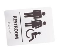 iplusmile Letrero de Baño Braille para Oficina y Baños Unisex Señalización de Aseos Accesible y Práctica Signo de Lavabo para Géneros Hecho de Resistente y Estiloso