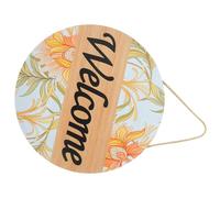 iplusmile Letrero de Madera Redondo Colgante, Cartel de Bienvenida para Puerta, Adorno Decorativo para Porche, Decoración de Arte de Pared para Hogar, Placa de Madera para Sala y Jardín