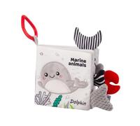 iplusmile Libro de Tela para Bebés Resistente Roturas Animales Marinos Juguete Educativo para Pequeños 0-1 Año Libro Táctil Lavable y Seguro para Estimulación Sensorial