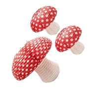 iplusmile Linternas de Papel Rojas Forma de Hongo 3 Piezas, Decoración para Fiestas Temáticas y Hogar, Material de Papel y Hierro, Resistentes a Deformaciones
