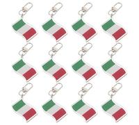 iplusmile Llavero Bandera de Italia 12 Piezas, Colgante para Mochila y Bolso, Diseño de Dibujos Animados, Ligero y Resistente, Accesorio Escolar Viaje