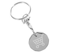 iplusmile Llavero Colgante Ficha Metálica para Carrito Compra Llavero Unisex Token para Supermercado Accesorio Práctico y Portátil para Compras Diarias Color Plata 1 Pieza