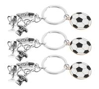 iplusmile Llavero de Fútbol de Metal 3 Piezas con Colgantes de Trofeo, Camiseta y Bota, Llavero Deportivo, Obsequio Temático para Fiestas, Escuela y Equipo de Fútbol