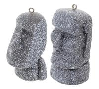 iplusmile Llaveros de Estatua Moai Isla de Pascua 2 Piezas, Figuras en Miniatura 6.5 Cm y Pequeña, Decoración Realista de Piedra para Hogar y Oficina, Obsequio Temático de Pascua