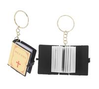 iplusmile Llaveros Religiosos De Mini Biblia Dorados, Colgantes De Libro Miniatura Metálicos, 2 Piezas, Accesorios Religiosos Para Uso Diario y Regalos Simbólicos De Fe