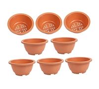 iplusmile Macetas de Plástico Conjunto de 8 para Jardinería Fáciles de Limpiar Orificios de Drenaje Adecuado para Plantas en Interiores y Exteriores