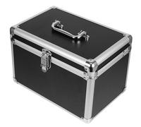 iplusmile Maletín Maquillaje Grande Negro con Cierre de Seguridad Organizador Cosmético Metálico Multiusos para Baño y Jardín Caja Almacenamiento Cremas y Maquillaje Estuche Viaje Práctico