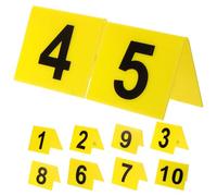 iplusmile Marcadores de Mesa Acrílicos 10 Unidades 55X63 CM Doble Cara Amarillo Negro Reutilizables para Restaurantes Señalización Multifunción para Escenas del Crimen y Eventos