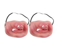 iplusmile Máscara de Cerdo con Banda Elástica Ajustable Media Cara 2 Piezas de Látex Nariz de Cerdo Rosa Divertida y Cómoda para Halloween para Bromas en Reuniones