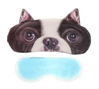 iplusmile Máscara para Dormir de Animales 3d Diseño de Perro Bulldog, Antifaz Transpirable Bolsa de Gel Frío, Ligera y Cómoda para Viaje, Hogar y Descanso Nocturno
