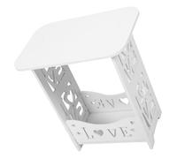 iplusmile Mesa Auxiliar de Madera Blanca Pequeña Mesilla de Noche Estrecha para Dormitorio y Salón Mesa Lateral Multifuncional Moderna y Compacta para Organización y Decoración