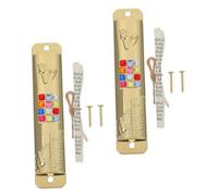 iplusmile Mezuzá para Puerta Pergamino Auténtico, 2 Unidades De Decoración Religiosa De Metal Retro para Uso En Hogares Judíos