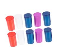 iplusmile Mini Botella de Medicina y Contenedor de Pastillas Pequeñas, 10 Unidades Tapa Abatible, Diámetro 41 MM, Transparente, para Almacenamiento de Medicamentos y Color Aleatorio