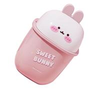 iplusmile Mini Papelera de Mesa con Tapa Abatible Diseño de Conejo Cartoon Pequeño Bote de Basura para Escritorio Ligero y Decorativo para Cocina y Dormitorio