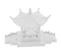 iplusmile Modelo De Mesa De Arena Bandeja De Arena Miniaturas Edificios De Jardín En Miniatura Edificios De Pabellón En Miniatura Kit De Construcción De Mini Casa El Plastico Blanco