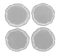 iplusmile Moldes para Posavasos y Platos de Frutas en Resina Epoxi, Set de 4 Moldes de Silicona Diseño de Racimo de Cristales, Perfectos para Banquetes y Decoración del Hogar