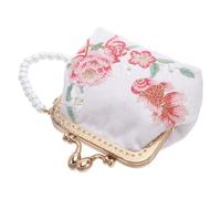 iplusmile Monedero Bordado Chino Cartera de Mano para Mujer Pequeña Bolsa Cuadrada Bordada Bolso de Tela Cierre Doble Estupendo Neceser de Maquillaje para Uso Diario