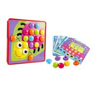 iplusmile Mosaico Pegboard Educativo con Botones de Colores Tarjetas y Bandeja Juguete Montessori para Edad Preescolar Desarrollo de Coordinación y Creatividad Color Color Aleatorio