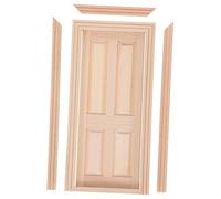 iplusmile Muebles de casa de muñecas Puerta en Miniatura Marco de casa de muñecas Puerta de casa de muñecas casa de muñecas embrujada de la Escuela Secundaria pequeña Puerta de Madera Caqui