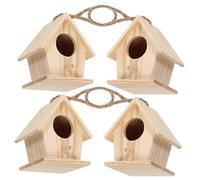 iplusmile Nido De Pájaro Creativo Artificial Decorativo Madera Natural Tamaño Mediano Decoración De Jardinería Hogar y Fiestas, Kit De 4 Unidades para Amantes Naturaleza