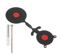 iplusmile Objetivo de Tiro Giratorio Doble de Metal Negro Rosca, Tamaño 2 y 2,6, Restablecimiento Automático para Práctica en Jardines y Campo de Tiro Portátil