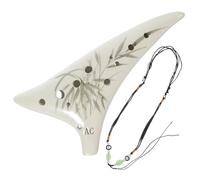 iplusmile Ocarina de Cerámica Soprano de 12 Agujeros en Tono, Instrumento Musical Portátil para Principiantes, Color Aleatorio con Cordón, Adecuado para Aprendizaje y Varios estilos