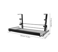 iplusmile Organizador de Almacenamiento Debajo del Escritorio Grande Negro con Abrazadera Ajustable Bandeja Metálica para Gestión de Cables y Papeles Estante Colgante Resistente para