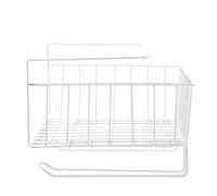 iplusmile Organizador de Cocina Perchero Colgante y Cesta de Alambre Debajo del Estante para Almacenaje en Despensa y Armario sin Perforaciones