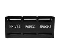 iplusmile Organizador de Cubiertos de Madera Natural 3 Secciones y Compartimento para Palillos Soporte para Cubiertos de Encimera de Cocina para Fiestas y Uso Diario
