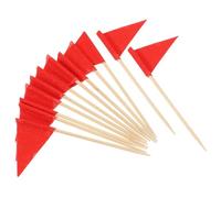 iplusmile Palillos Rojos para Cupcakes Banderas Triangulares Pack de 60 Unidades Mini Banderines para Aperitivos y Etiquetado de Buffet Decoración para Fiestas y Postres