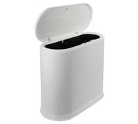 iplusmile Papelera con Tapa de Presión Diseño Estrecho y Ovalado para Baño Dormitorio y Sala de Espacio y Uso Práctico